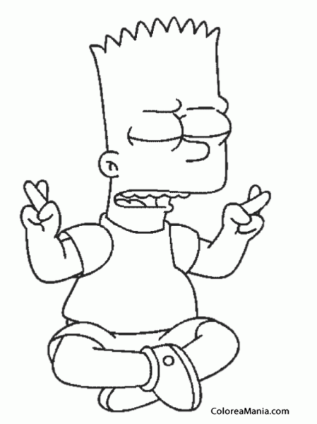 Барт из Симпсонов черно белый