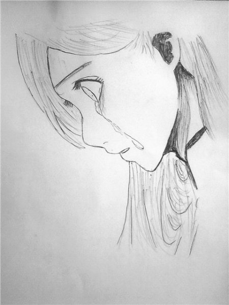 Аниме карандашом грустные
