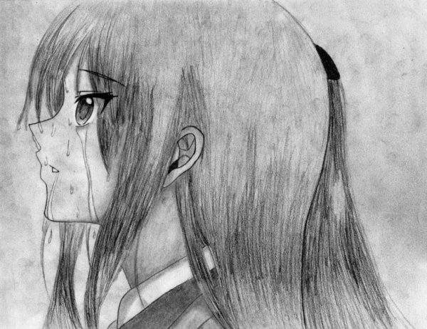 Аниме карандашом грустные