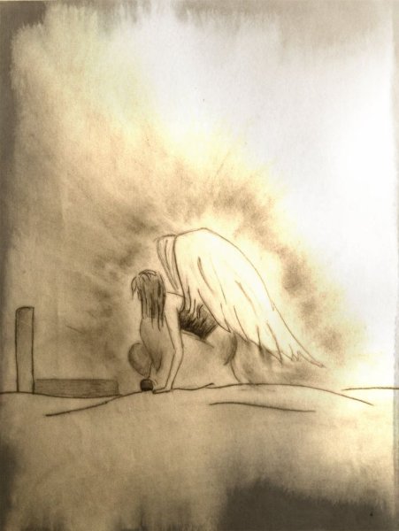 Уставший грустный ангел