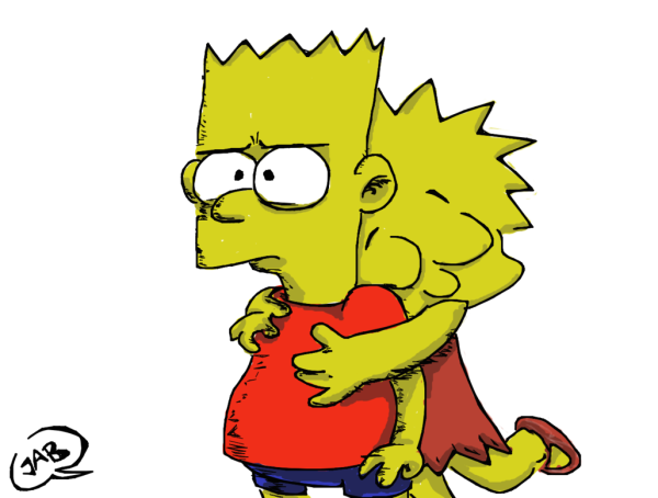 Барт и Лиза рисунок