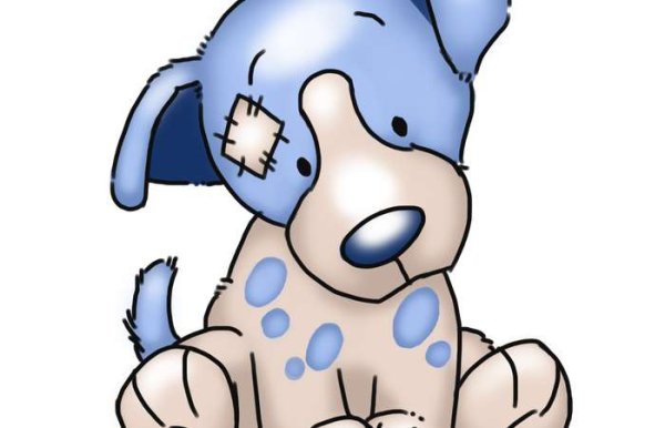 Мультяшная голубая собака