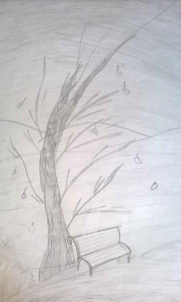 Осенние зарисовки карандашом