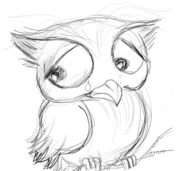 Грустная Сова мультяшная