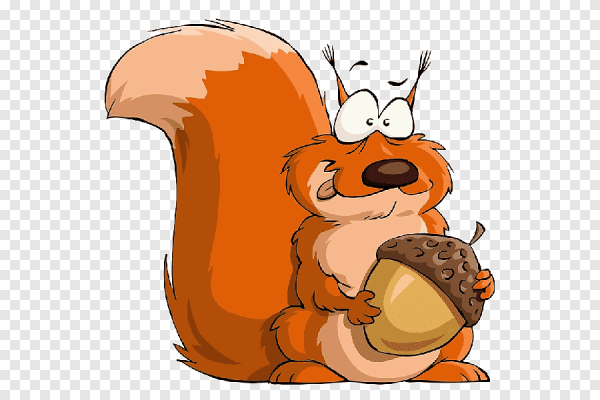 Смешная белка мультяшная