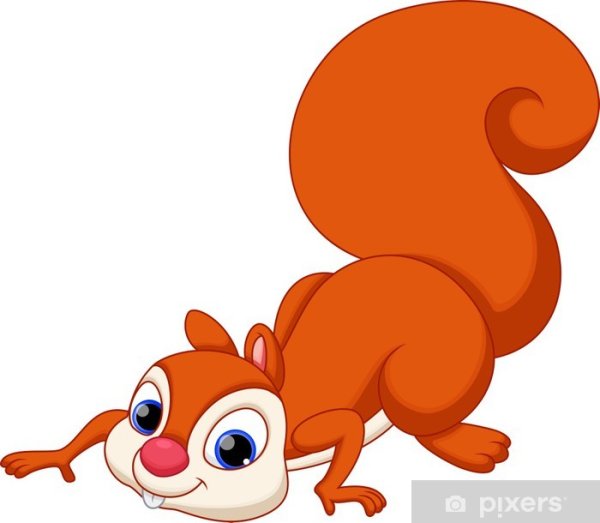 Белка мультяшная прыгает