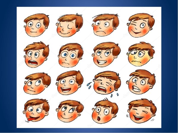 Эмоции в лицах мультяшных