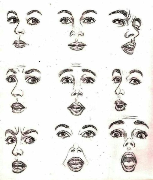 Мимика лица для рисования