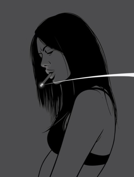 Курящие девушки арт