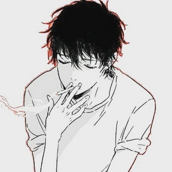 Курящий человек аниме