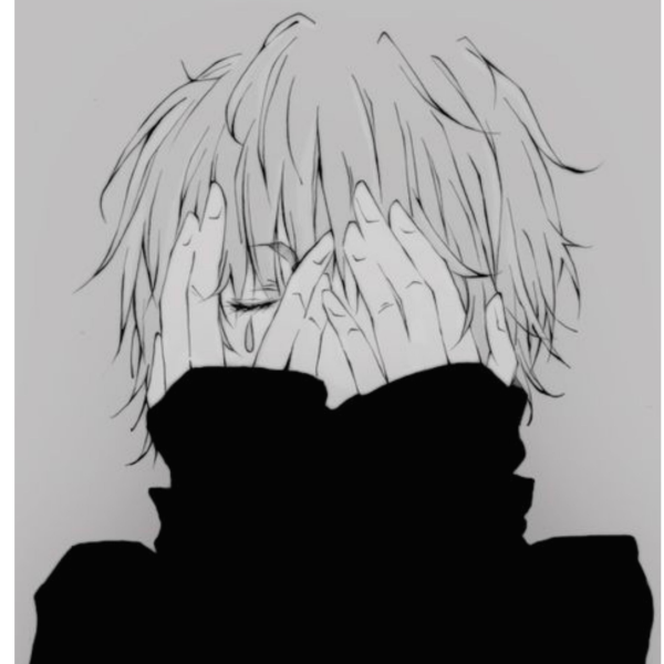 Черно белый депрессивный арт