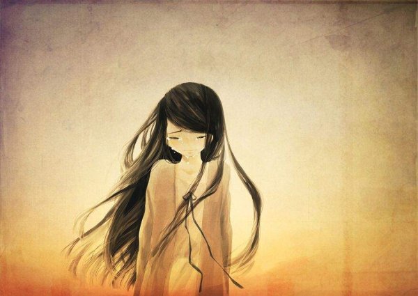 Грустная девочка арт