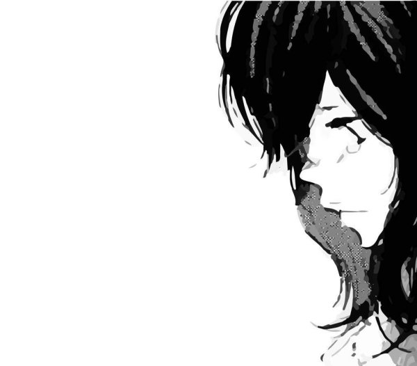 Аниме чёрно белые грустные