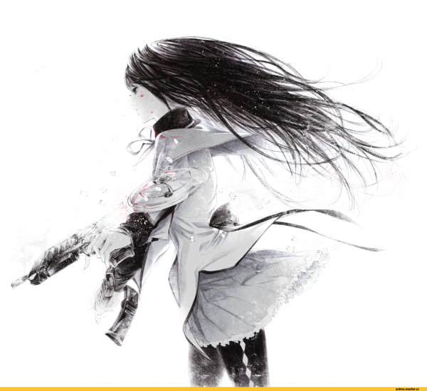 Девушка арт черно белый