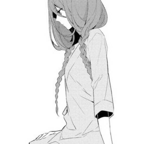 Грустные аниме девочки черно белые