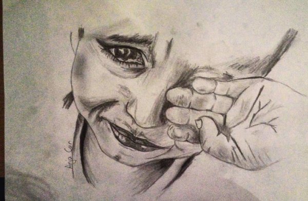 Грустный мальчик рисунок