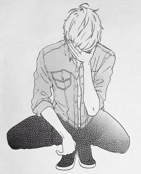 Парень из манги грустный