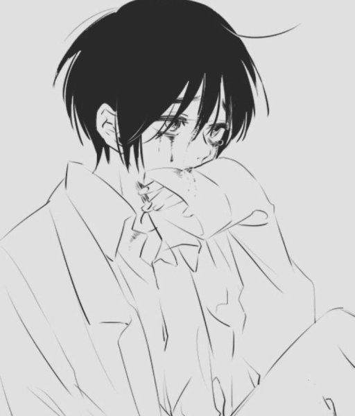 Аниме парень плачет