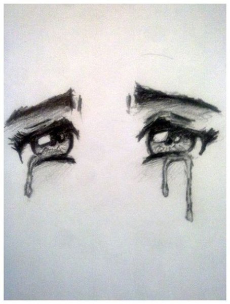 Плачущий глаз карандашом