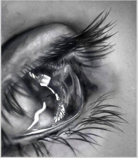 Глаз со слезой карандашом