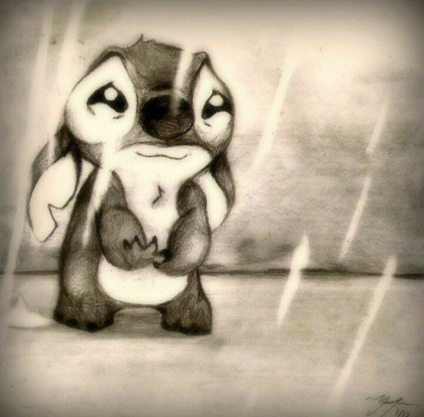 Грустные животные рисунки