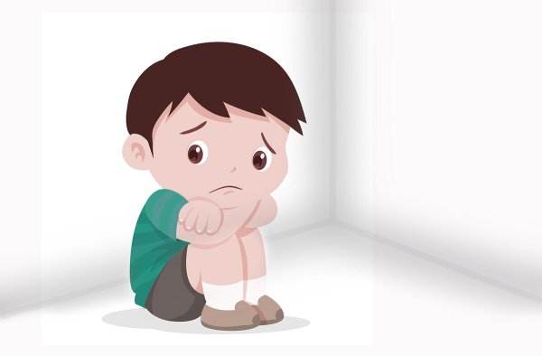 Грустный мальчик мультяшка