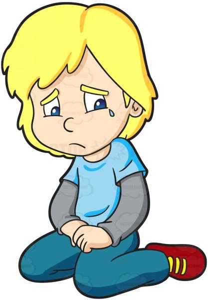 Грустный мальчик рисунок