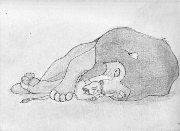 Король Лев рисунок карандашом Муфаса