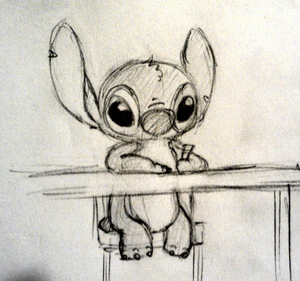 Стич рисунки для срисовки легкие