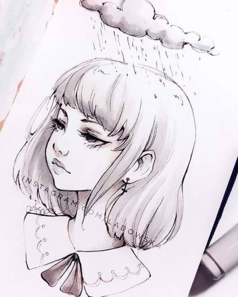 Эстетика аниме карандашом