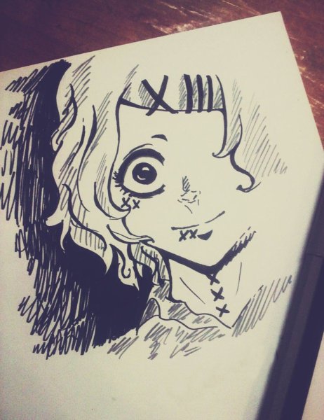 Аниме черной ручкой