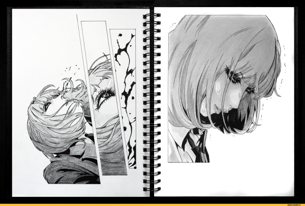 Скетчбук аниме парни