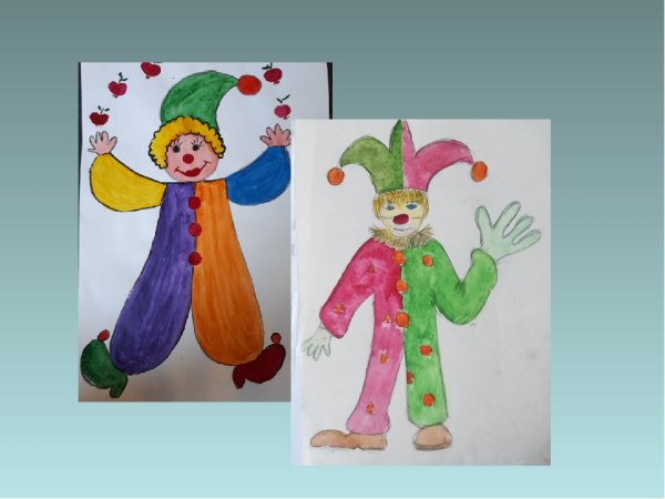 Изо веселый и грустный клоун