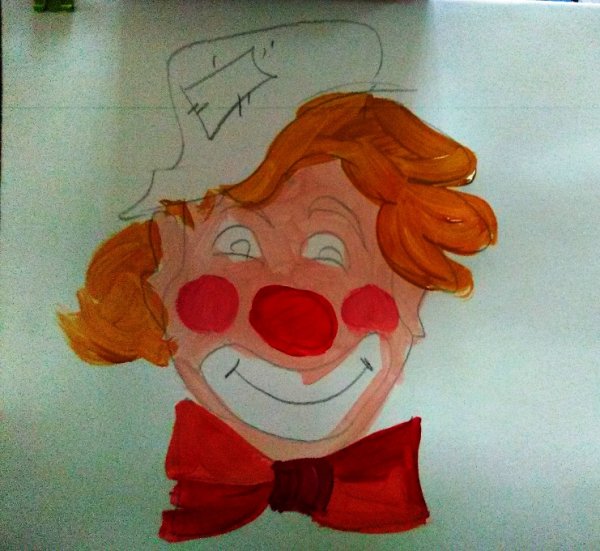 Веселый и грустный клоун рисование