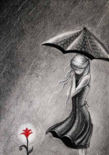 Грустные рисунки карандашом для срисовки легкие