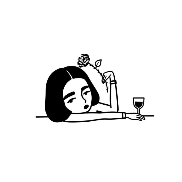 Стикеры грустные черно белые