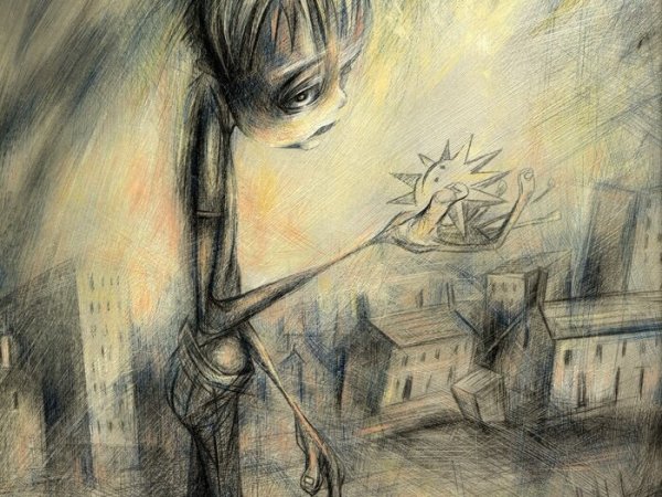 Печальный человек рисунок