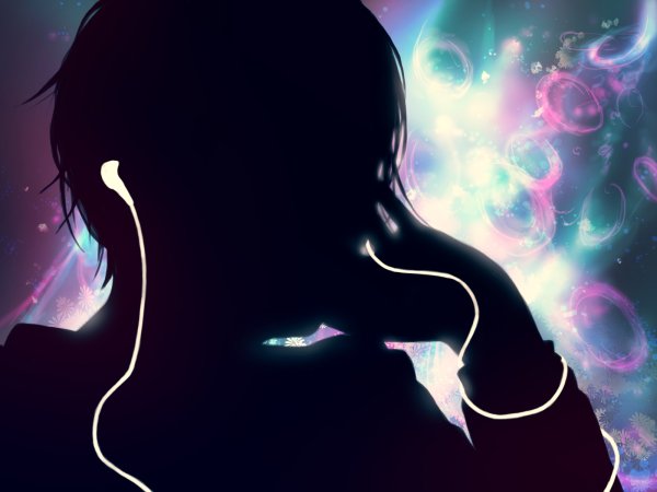 Парень в наушниках арт