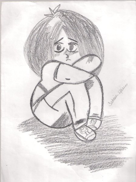 Грустный ребенок рисунок карандашом