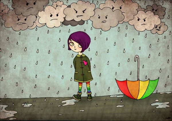 Дождь в мультяшном стиле