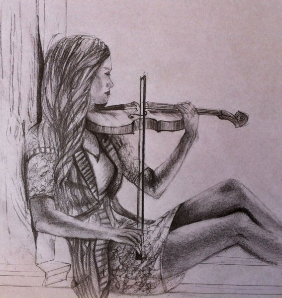 Скрипачка карандашом