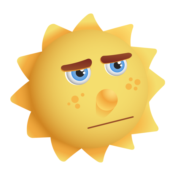 Картинка грустное солнце