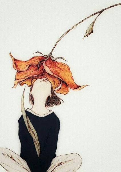 Девушка запрокинула голову назад арт