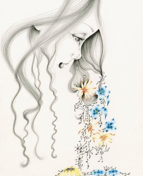 Рисунки карандашом девушки абстракция
