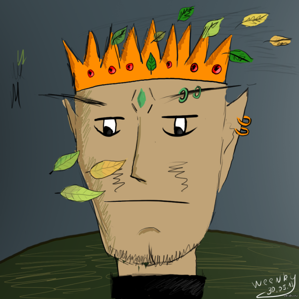 Грустный Король рисунок