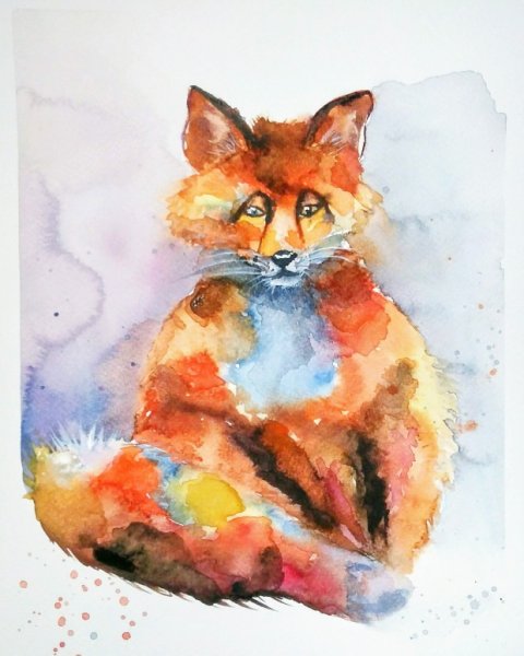 Лиса грустит рисунок