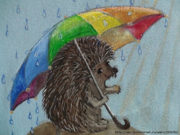 Ежик под зонтом