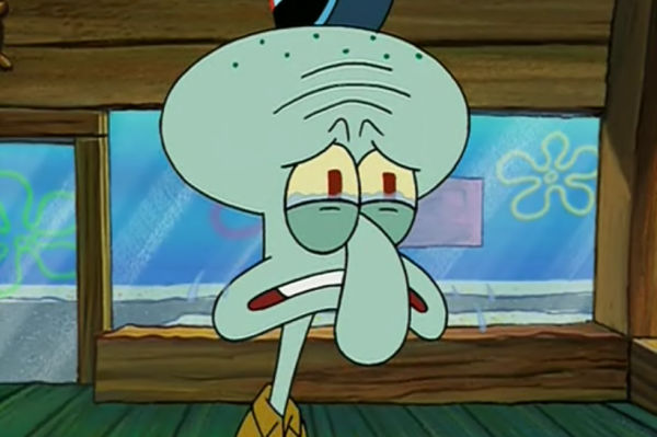 Сквидвард из Спанч Боба плачет