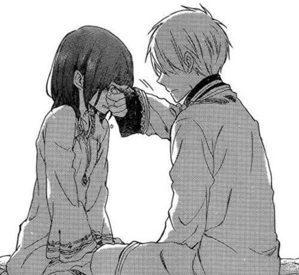 Аниме вытирает слезы