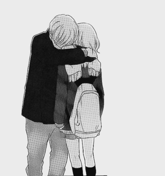 Грустные объятия аниме